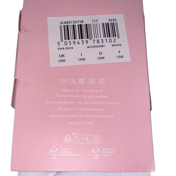 Juicy Couture White & Pink VIVA LA JUICY Women’s Ribbed Crew Athletic Socks - Picture 10 of 11